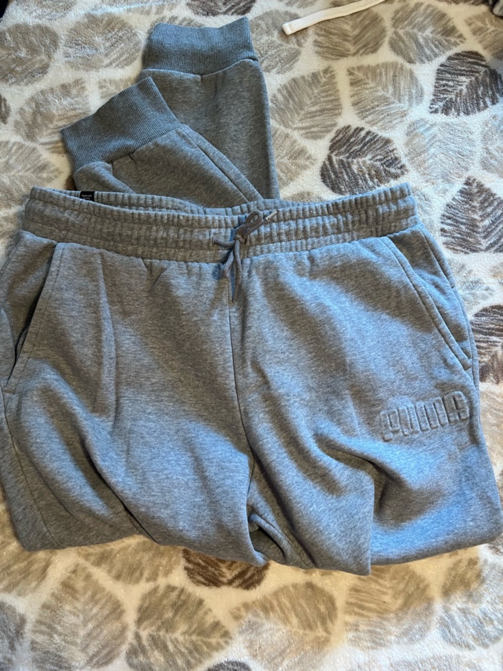 Puma Grey Rib Cuff Drawstring Joggers